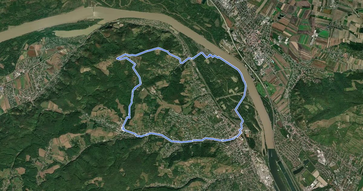 Маршрут MTB Runde Kritzendorf на спутниковом снимке