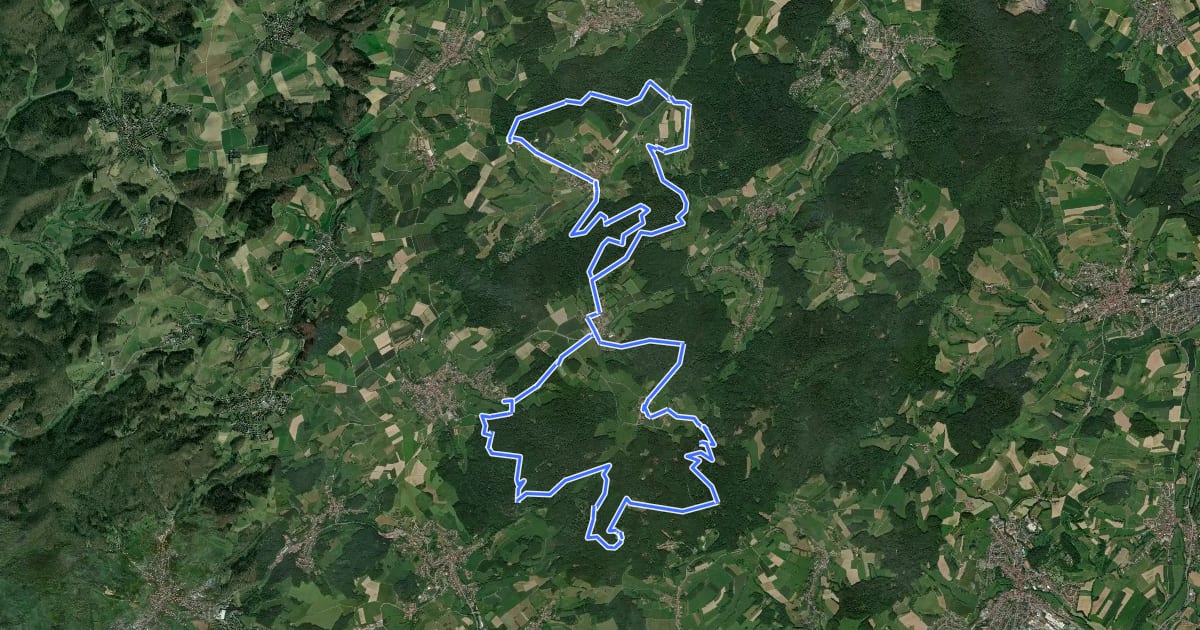 Маршрут Mtb-rundstreckeModautalMo1 на спутниковом снимке