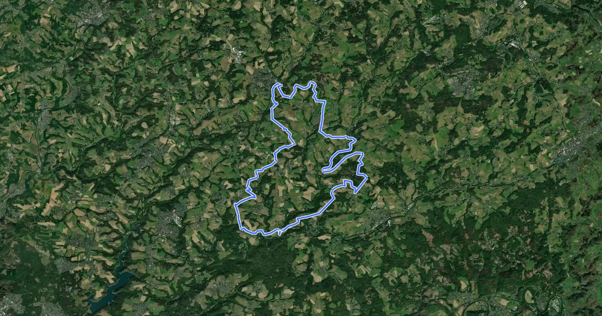 Маршрут MTB-Rundtour Much на спутниковом снимке