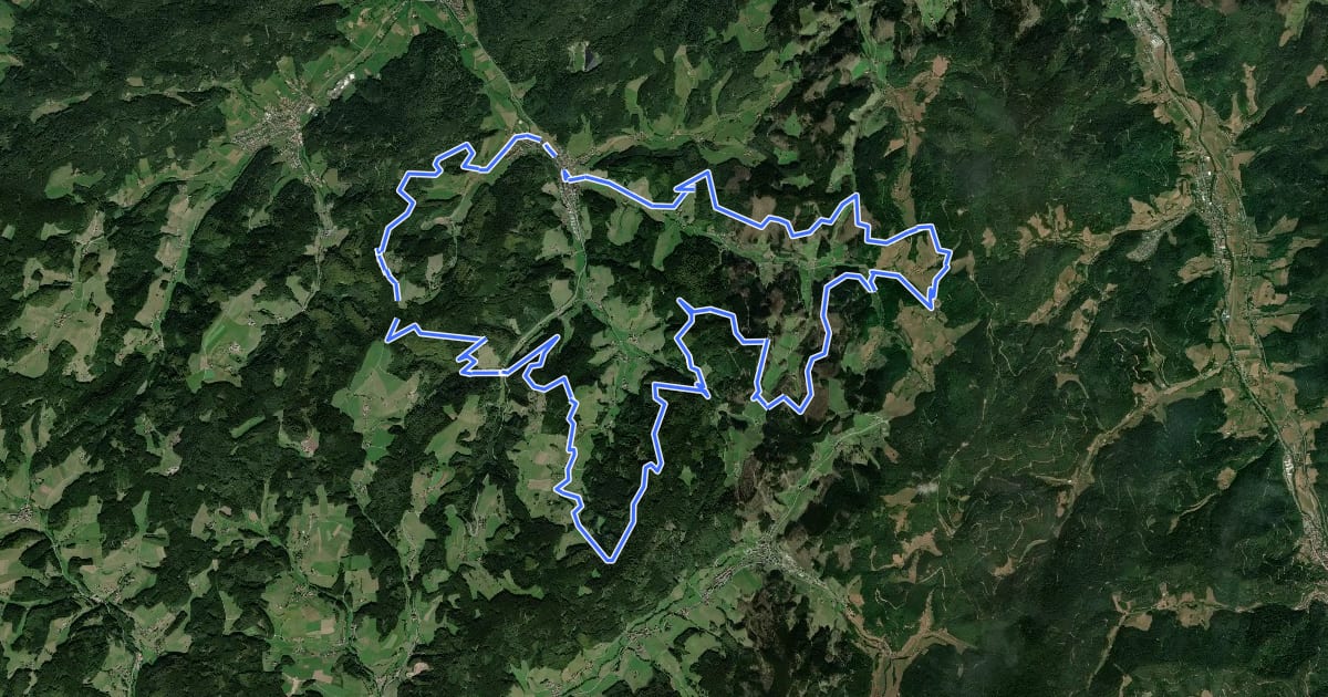 Маршрут MTB Sägezahntour um Mühlenbach на спутниковом снимке