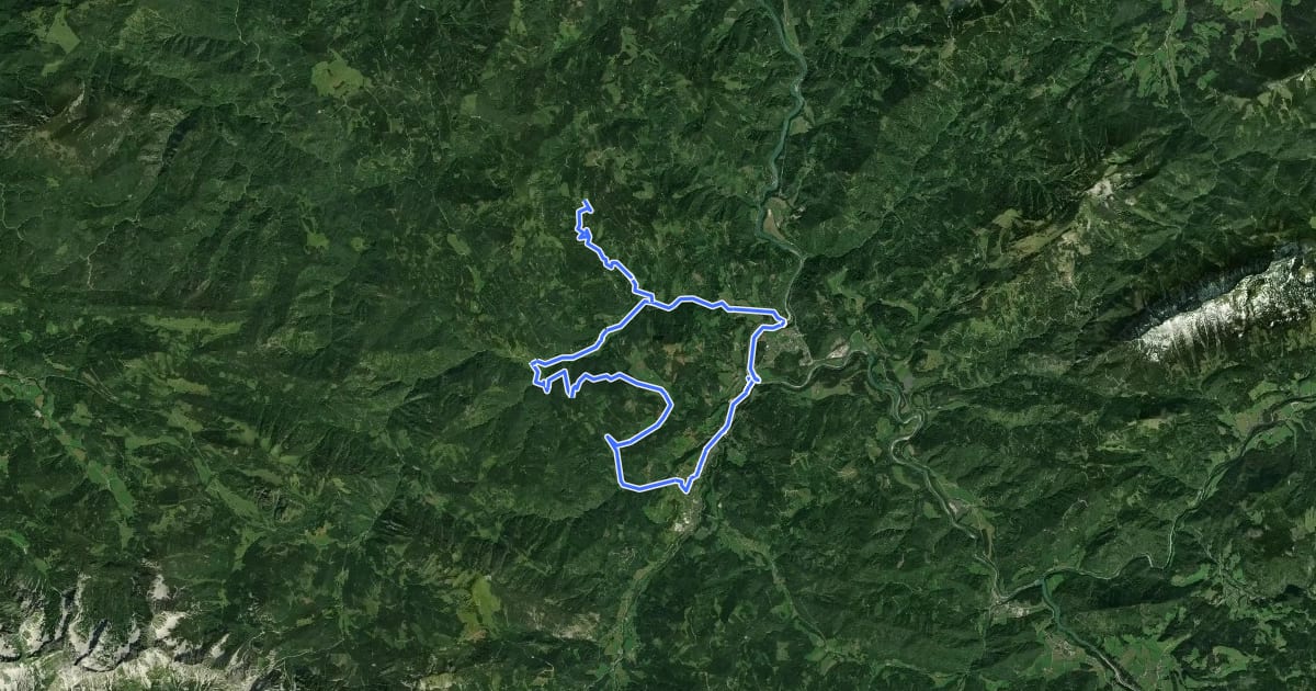 Маршрут MTB - Schüttbauernalm на спутниковом снимке