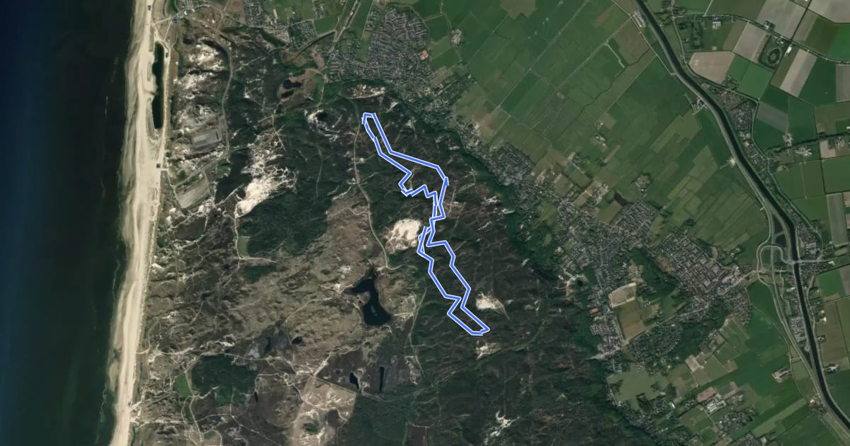 Маршрут MTB Schoorl 2.0-Noord на спутниковом снимке