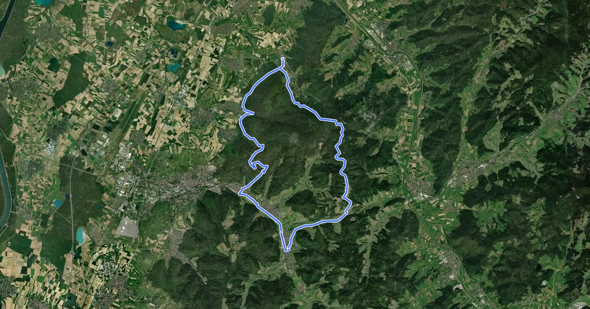 Маршрут MTB Schuttertal Tour на спутниковом снимке