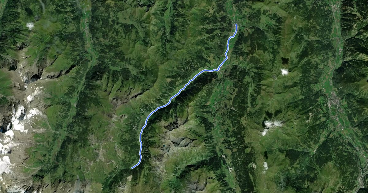 Маршрут MTB Seidlwinkltal im Raurisertal на спутниковом снимке