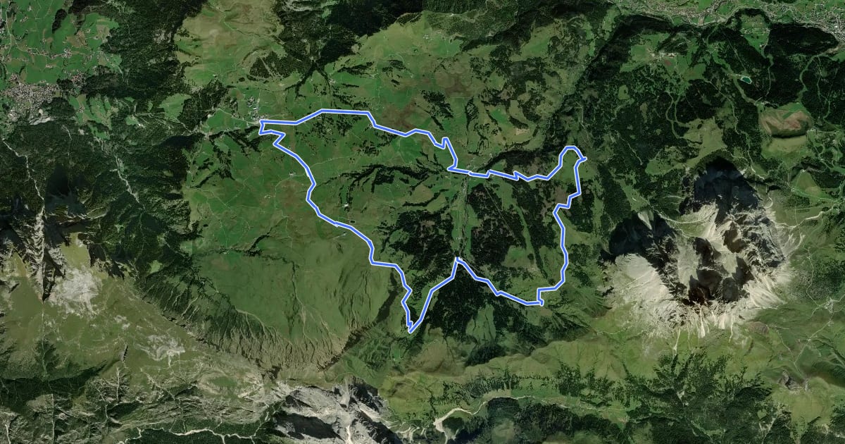 Маршрут MTB: Seiser Alm Hüttentour на спутниковом снимке