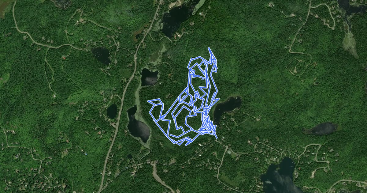 Маршрут MTB Sentiers du Lac Quevillon на спутниковом снимке