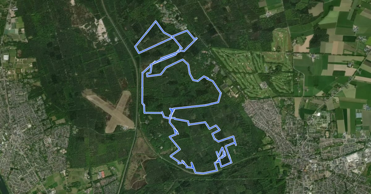 Маршрут MTB Shimano Groesbeek на спутниковом снимке