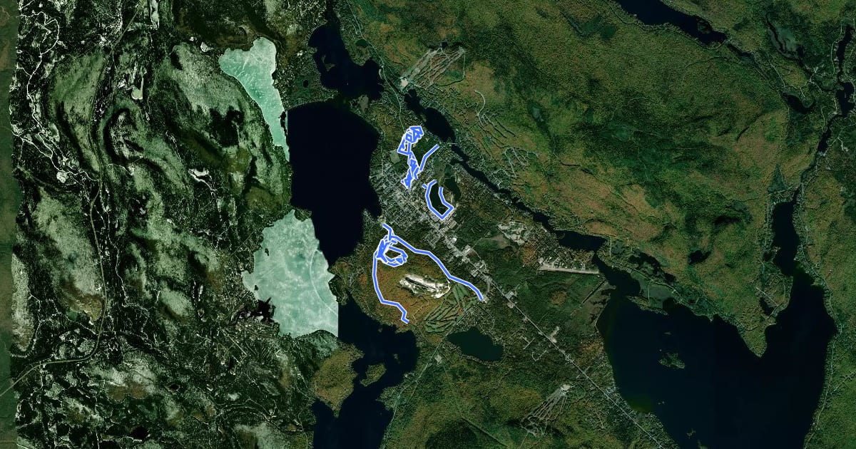 Маршрут MTB St-Donat на спутниковом снимке