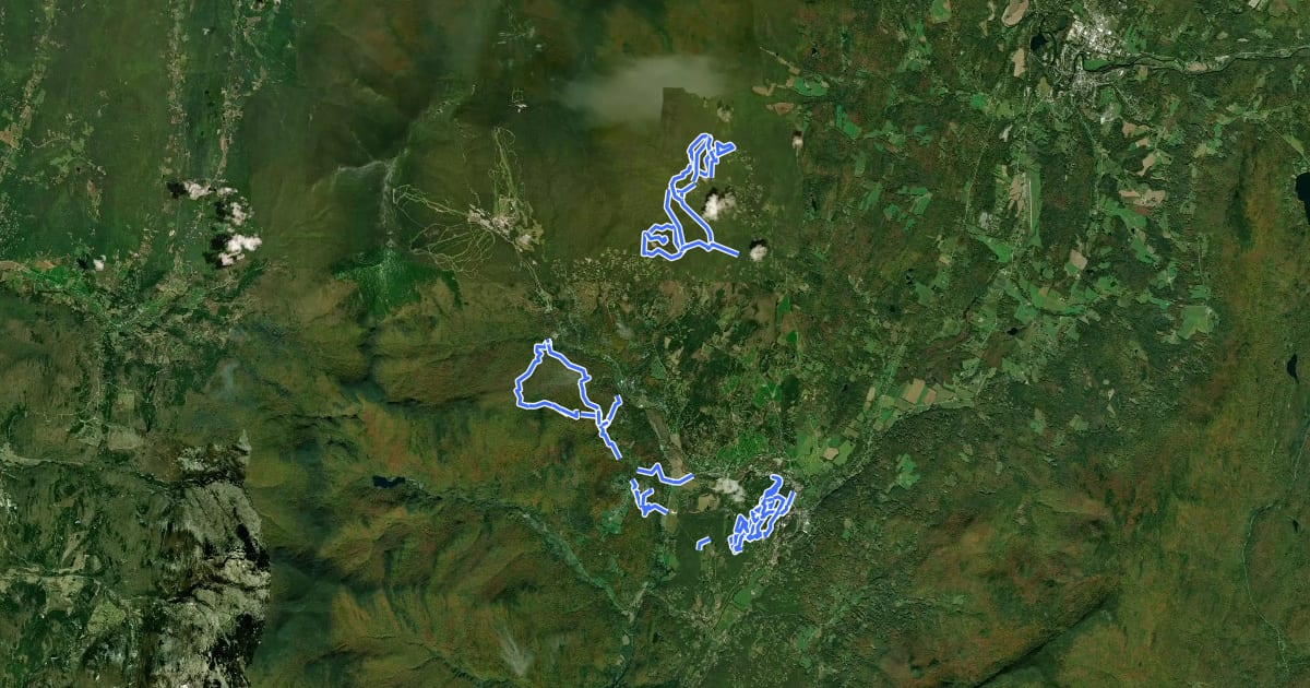 Маршрут MTB Stowe на спутниковом снимке
