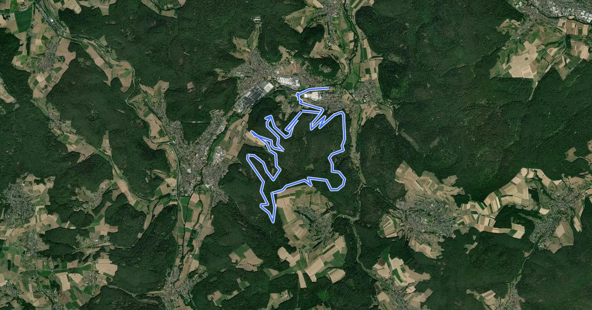 Маршрут MTB-Strecke Breuberg 2 на спутниковом снимке
