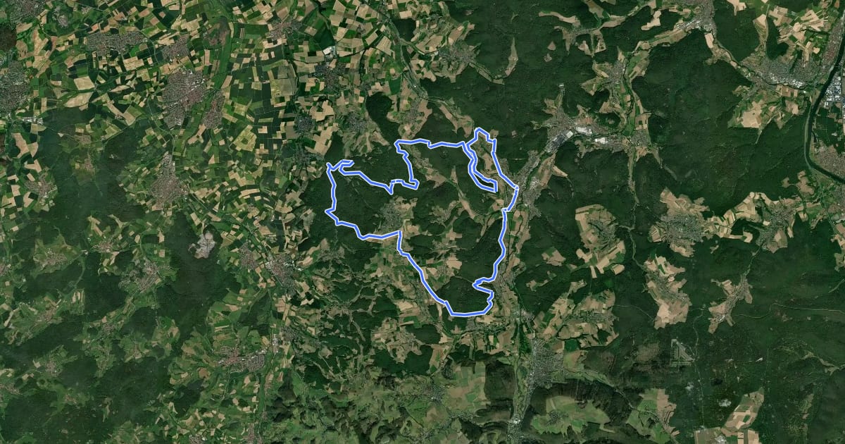 Маршрут MTB-Strecke Höchst 1 на спутниковом снимке