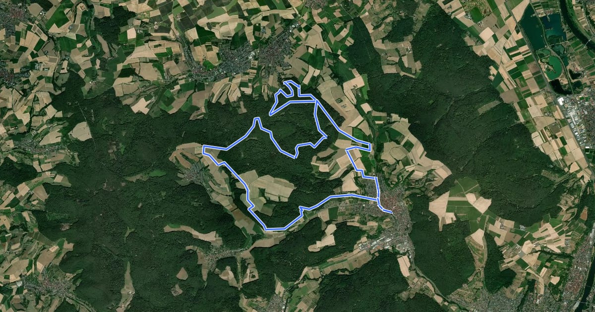 Маршрут MTB-Strecke Mömlingen 2 на спутниковом снимке