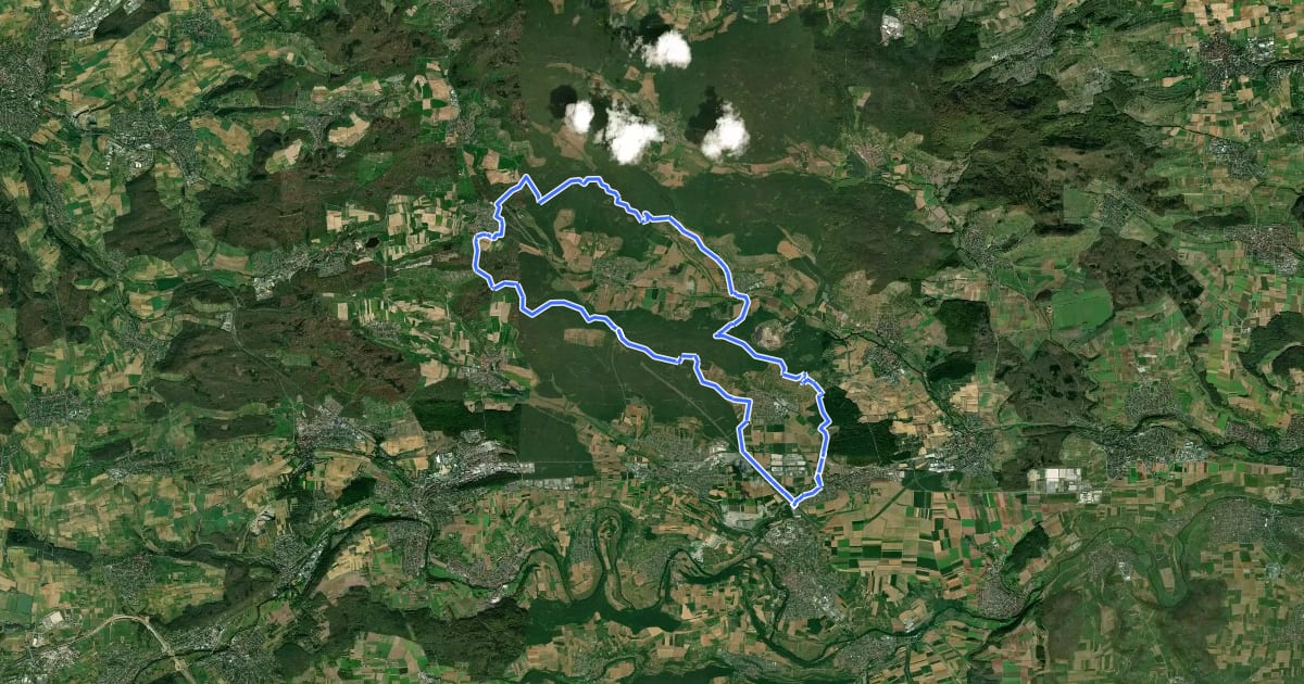 Маршрут MTB Streitbach Tour (Tour 2) на спутниковом снимке