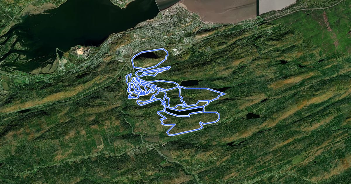 Маршрут MTB Sugarloaf на спутниковом снимке
