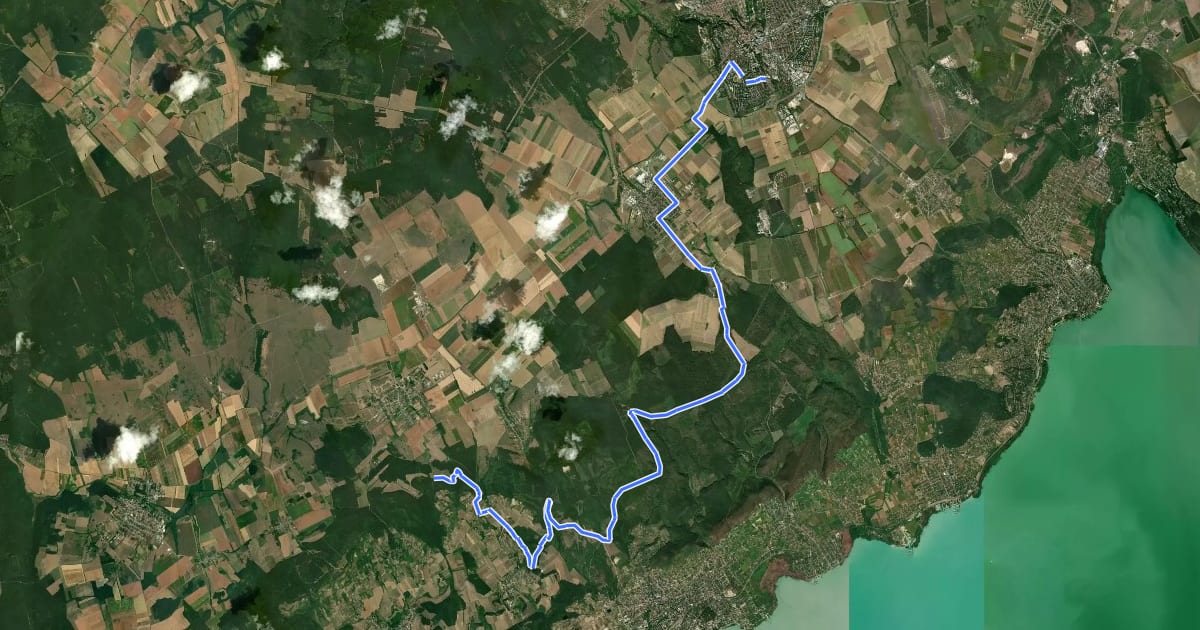 Маршрут MTB Tótvázsony-Veszprém на спутниковом снимке