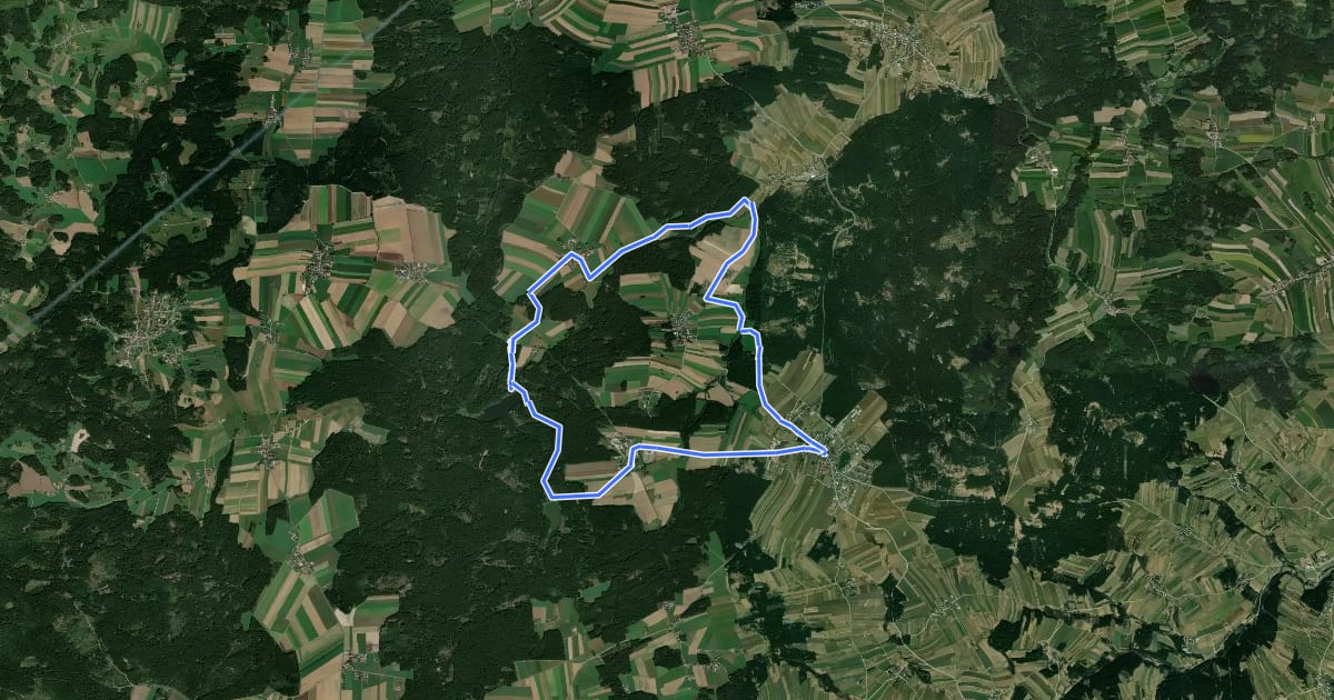 Маршрут MTB Teich-Strecke на спутниковом снимке