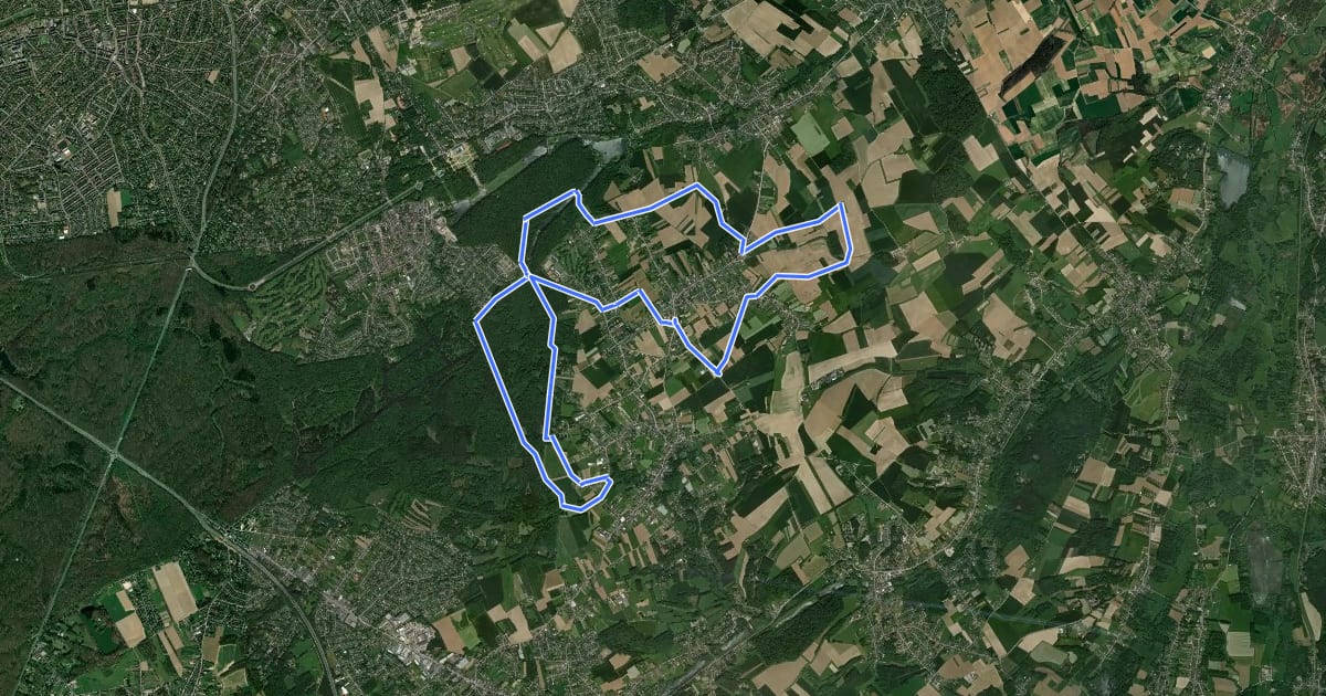 Маршрут MTB Tervuren Red на спутниковом снимке