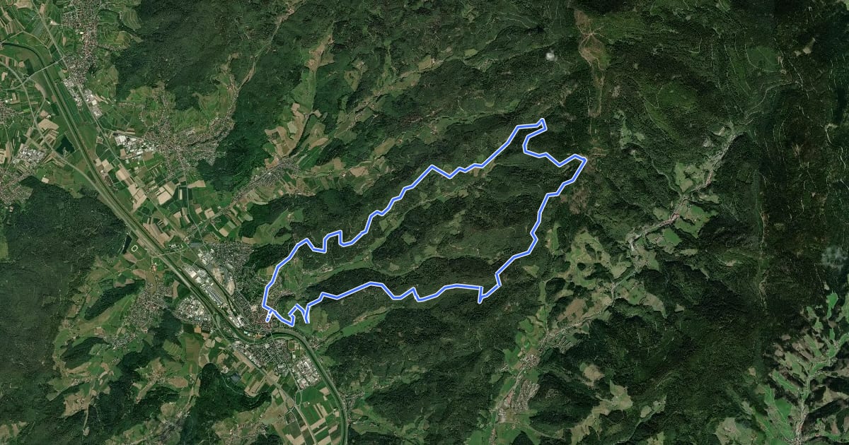 Маршрут MTB Teufelskanzel-Tour на спутниковом снимке