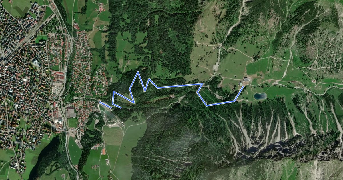 Маршрут MTB Tour 1: Bergfahrt Seealpe на спутниковом снимке