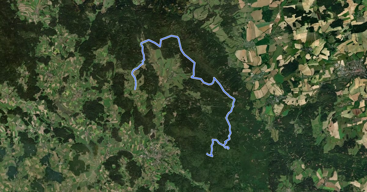 Маршрут MTB-Tour 10 Waldmünchner Čerchov-Tour CZ на спутниковом снимке