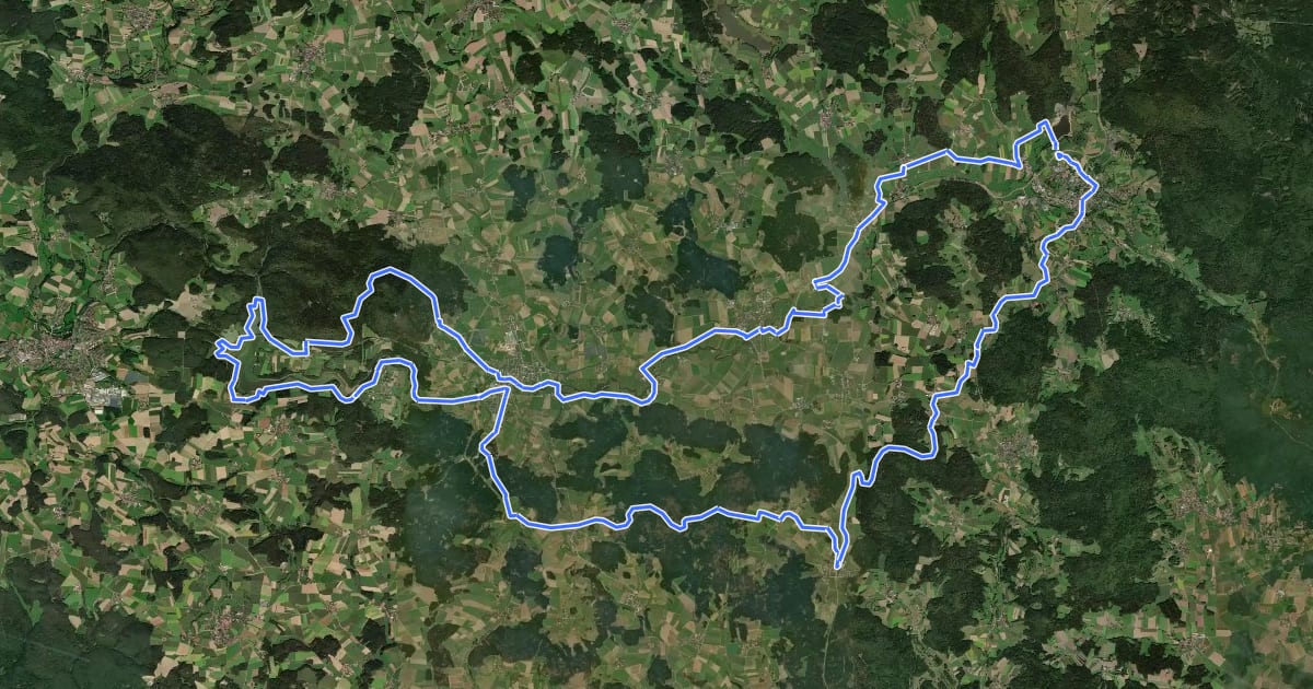 Маршрут MTB-Tour 13 Eixendorfer-Tour на спутниковом снимке