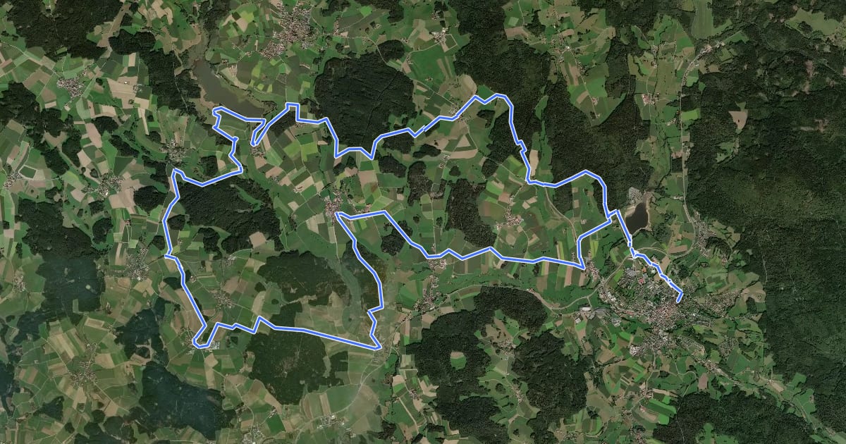 Маршрут MTB-Tour 14 Schlachtfeld-Tour на спутниковом снимке