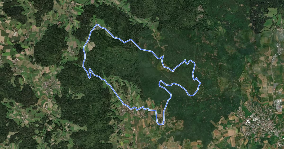 Маршрут MTB-Tour 15 Gleißenberg-Dreiwappen-Tour на спутниковом снимке