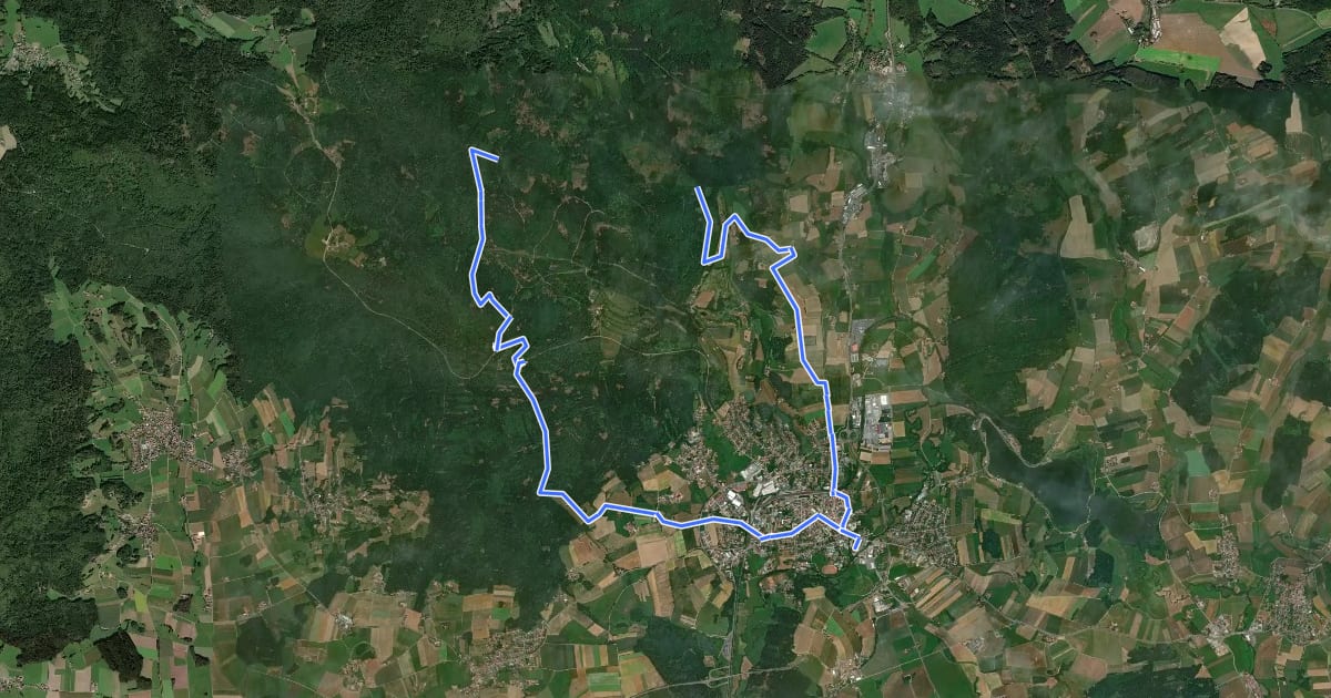 Маршрут MTB-Tour 19 Further Čerchov-Tour на спутниковом снимке