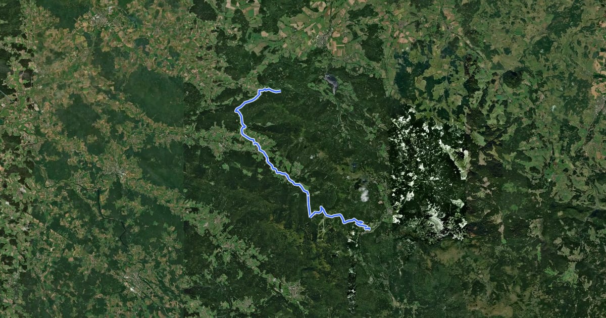 Маршрут MTB-Tour 2 Bayerisch-Böhmische Rundtour на спутниковом снимке