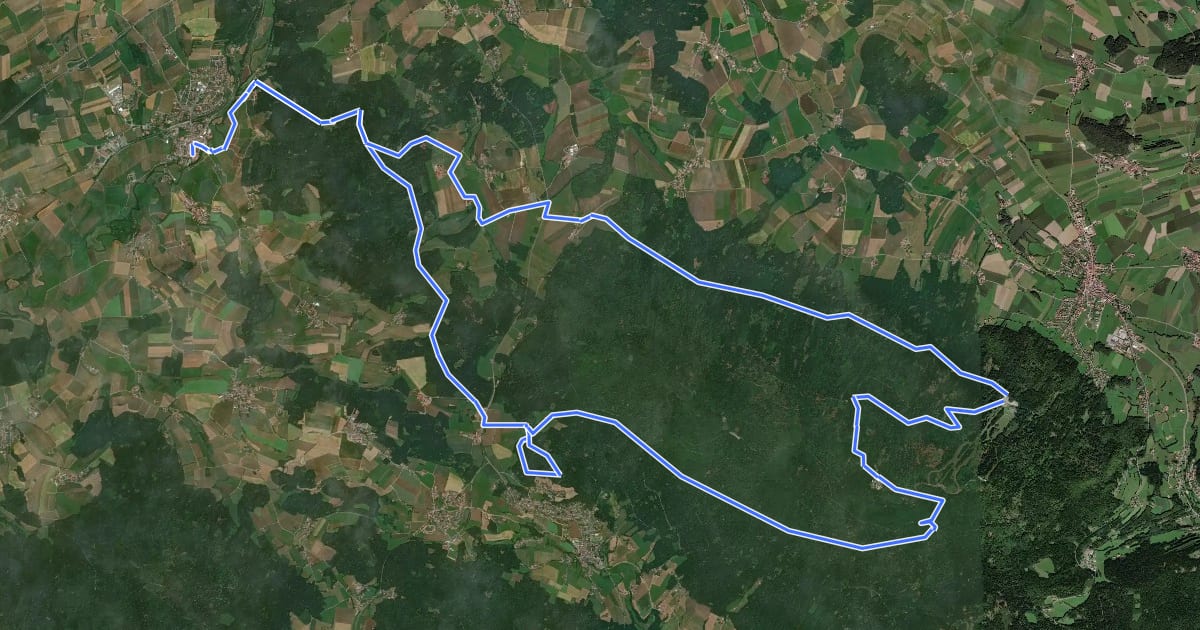 Маршрут MTB-Tour 21 Arnschwanger Hohenbogen-Tour на спутниковом снимке