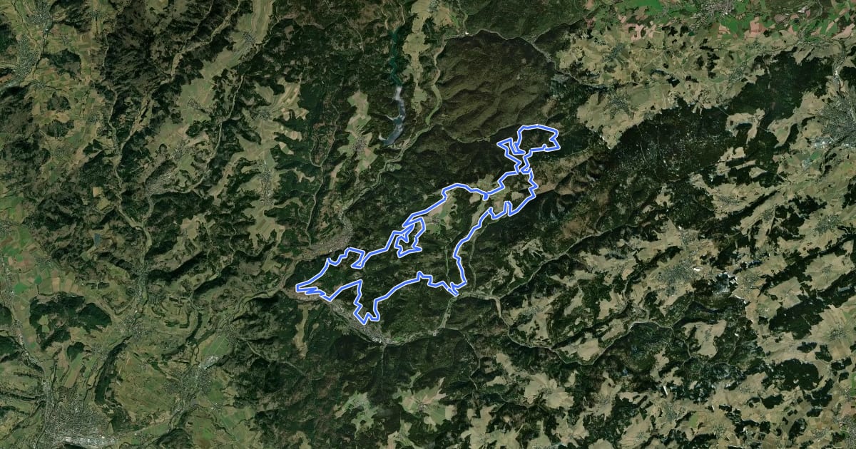 Маршрут MTB-Tour 4: Rodachtal-Region Nord на спутниковом снимке