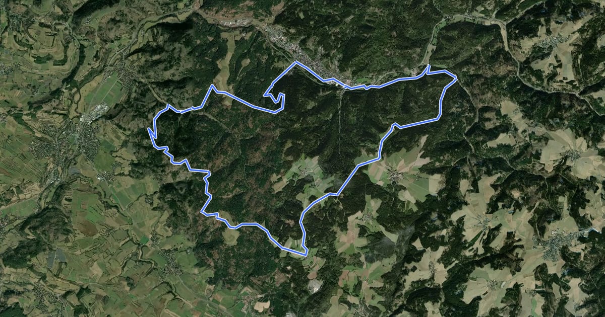 Маршрут MTB-Tour 5: Rodachtal-Region Süd на спутниковом снимке