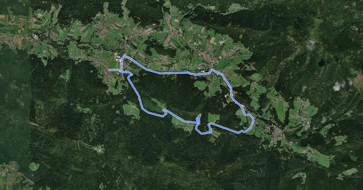 Маршрут MTB-Tour 6 Lamer Winkel-Tour на спутниковом снимке