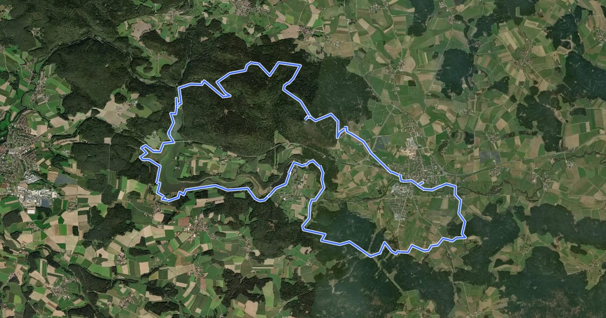 Маршрут MTB-Tour 8 Rötzer-Schwarzwihrberg-Tour на спутниковом снимке