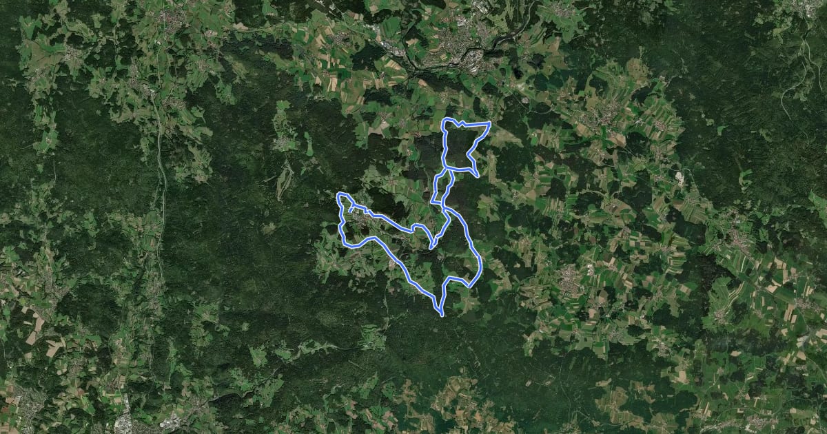 Маршрут MTB Tour Nr. 21 Fressendes Haus на спутниковом снимке