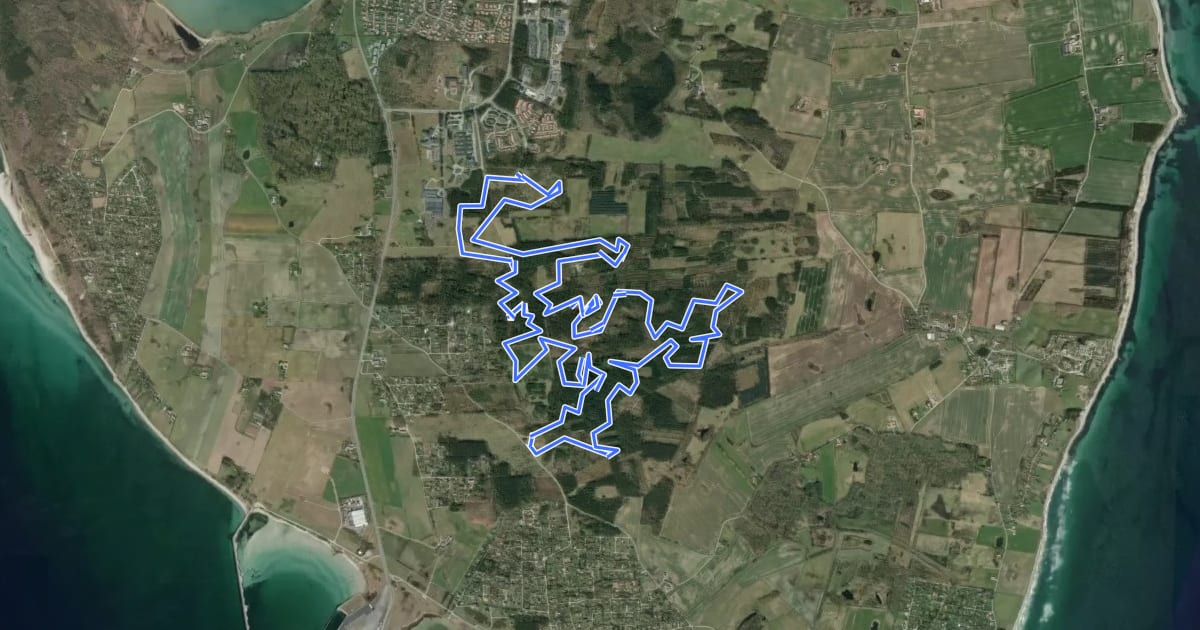Маршрут MTB Track Ebeltoft на спутниковом снимке