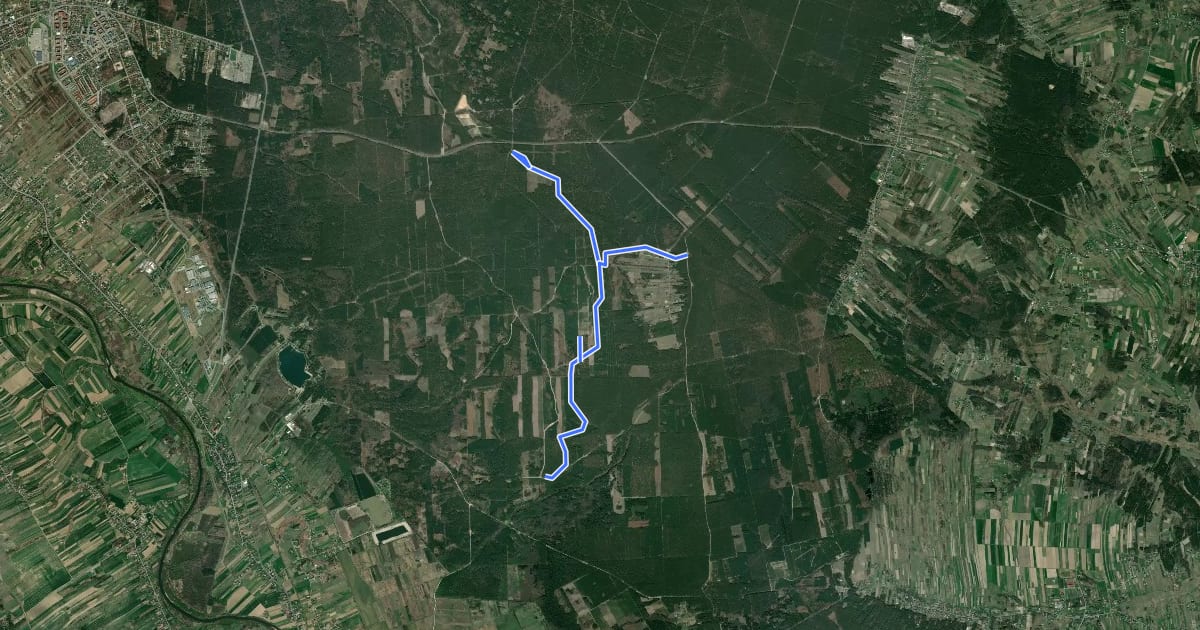 Маршрут MTB TRAiLS MiELEC - RYTO TRACK на спутниковом снимке