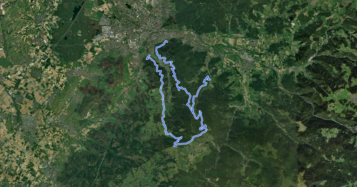 Маршрут MTB Trans-Schauinsland на спутниковом снимке