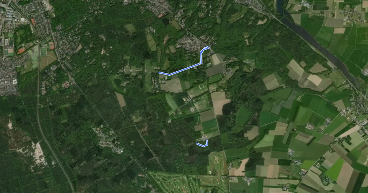 Маршрут MTB Trek Nijmegen - Startpuntroute на спутниковом снимке