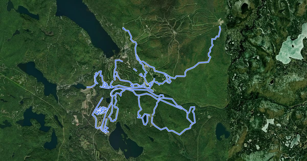 Маршрут MTB Tremblant на спутниковом снимке