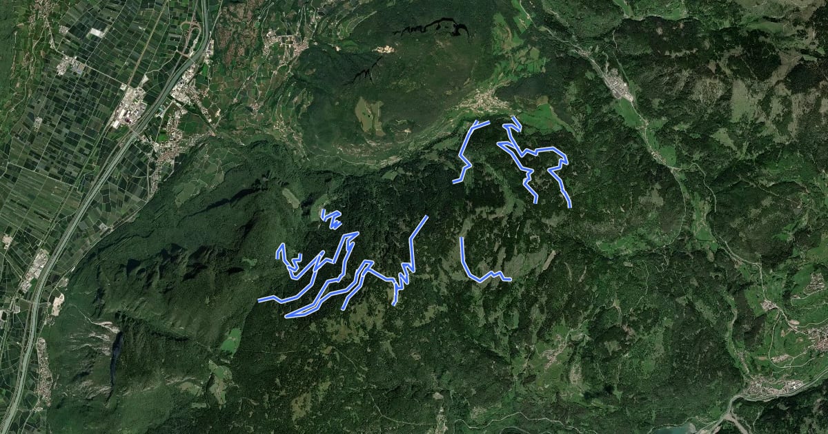 Маршрут mtb trudner horn на спутниковом снимке