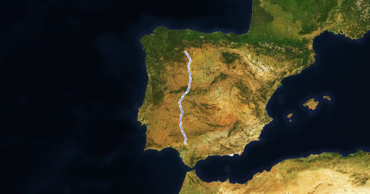 Маршрут Mtb Vía de la Plata на спутниковом снимке