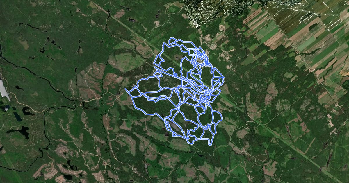 Маршрут MTB Vélo St-Félicien на спутниковом снимке