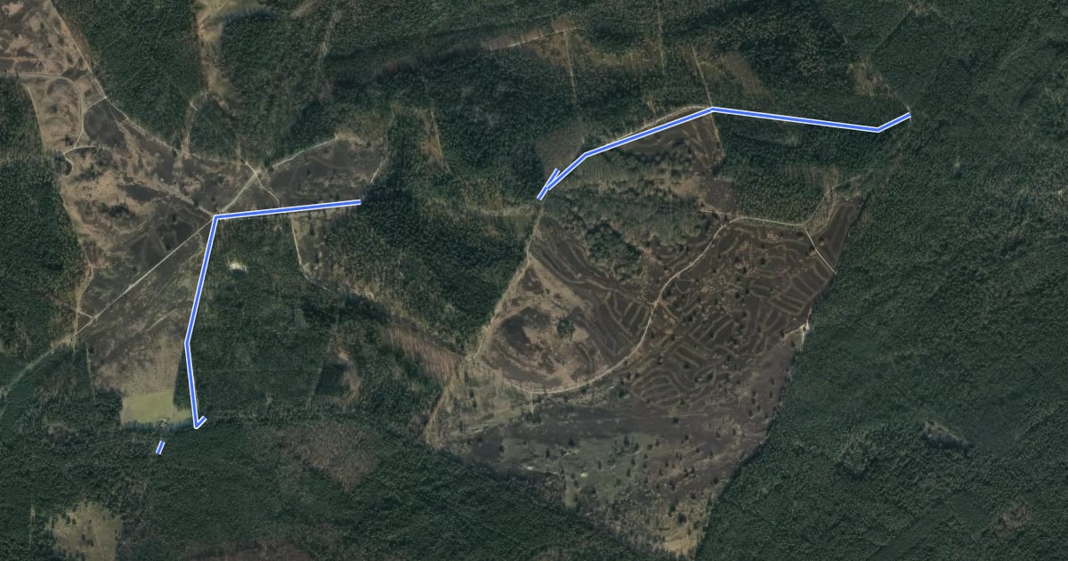 Маршрут MTB Veluwezoom-groen-afkortroute noord на спутниковом снимке