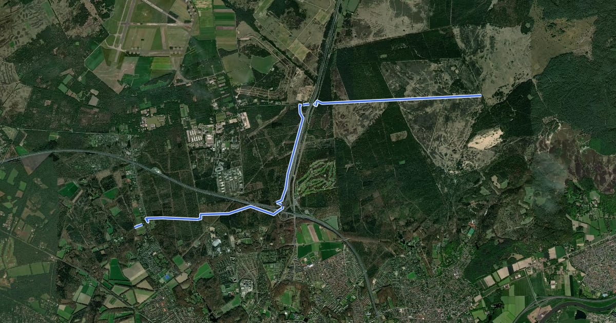Маршрут MTB Verbinding Schaarsbergen-Veluwezoom на спутниковом снимке