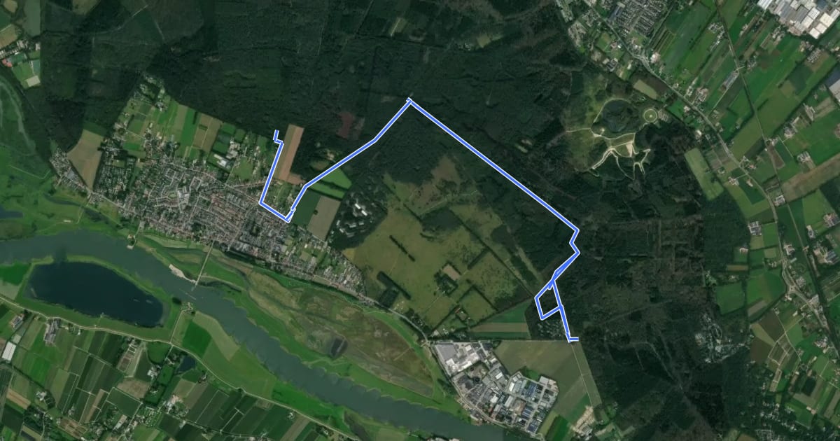 Маршрут MTB-verbindingsroute Amerongen-Rhenen на спутниковом снимке