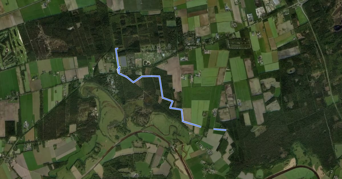 Маршрут MTB-verbindingsroute Hardenberg-Stegeren на спутниковом снимке