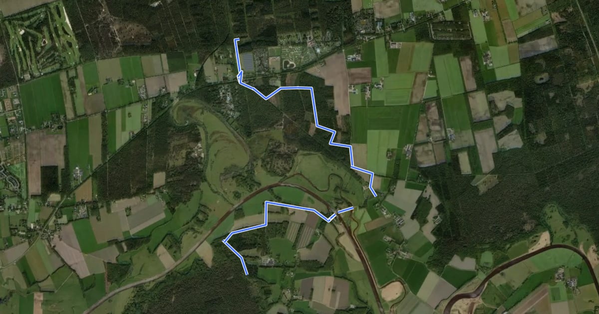 Маршрут MTB-verbindingsroute Ommen-Stegeren на спутниковом снимке