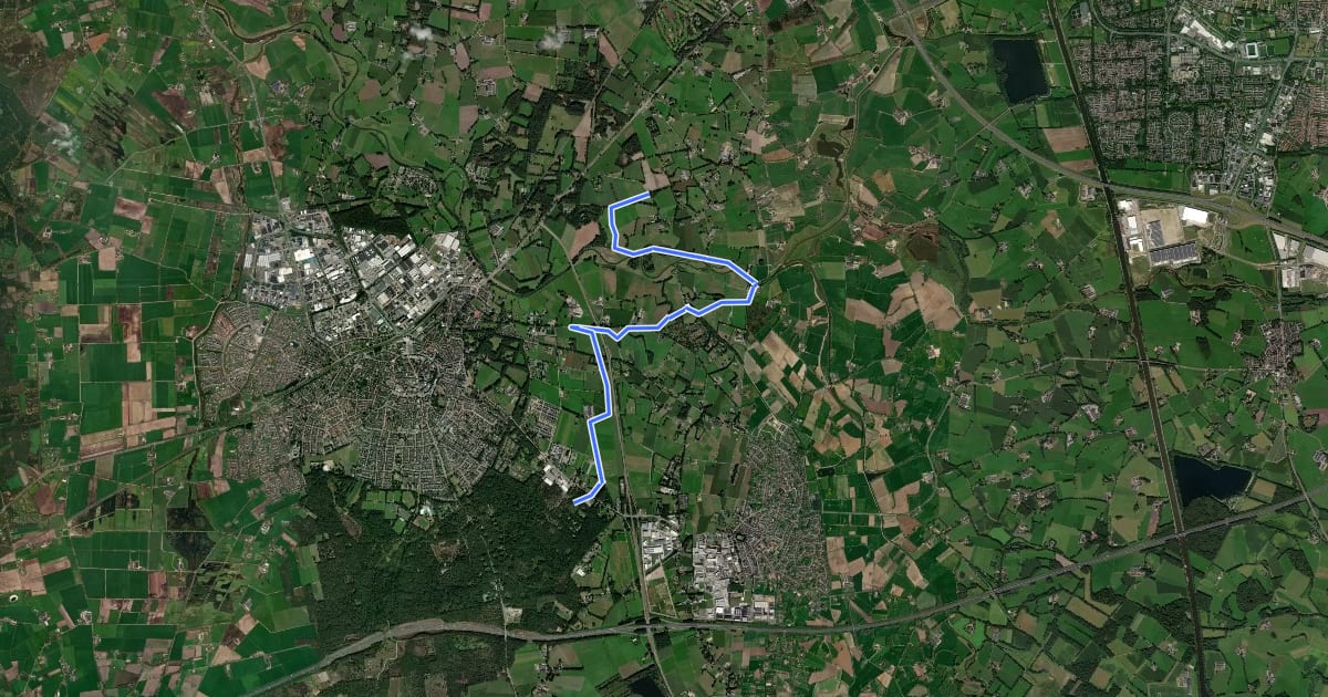 Маршрут MTB-verbindingsroute Rijssen-Wierden на спутниковом снимке