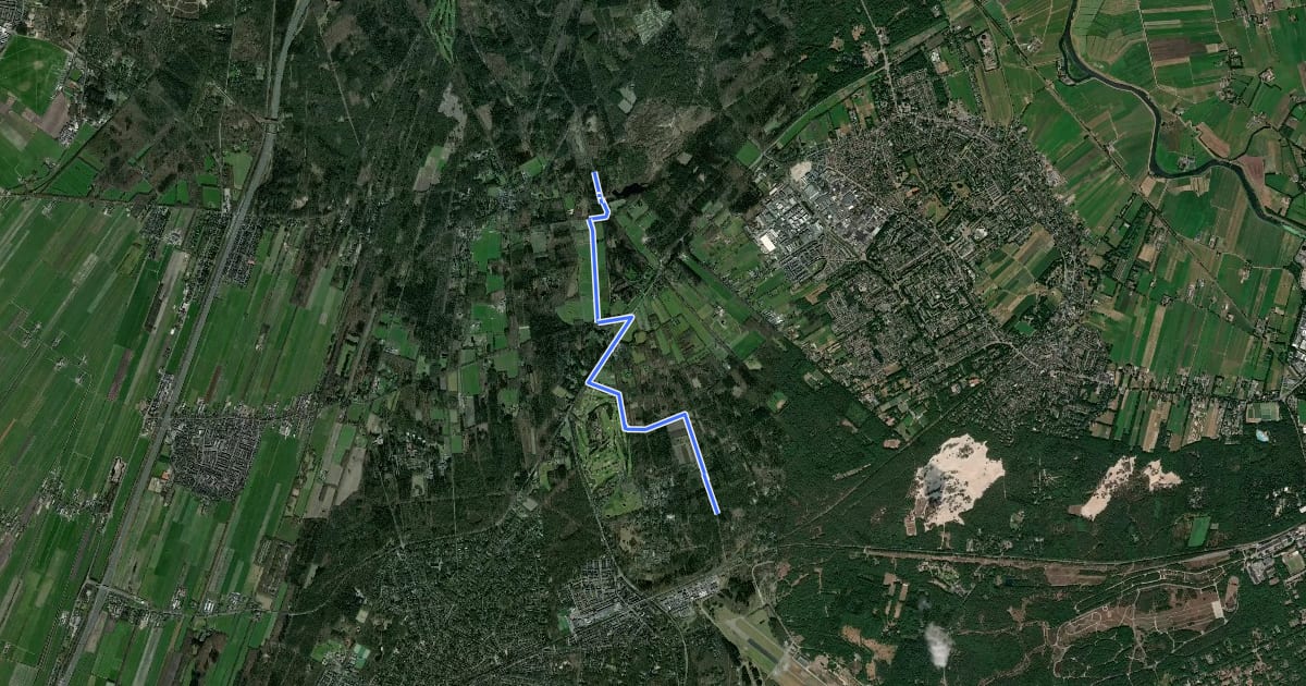 Маршрут MTB-verbindingsroute route Soest-Hoge Vuursche на спутниковом снимке